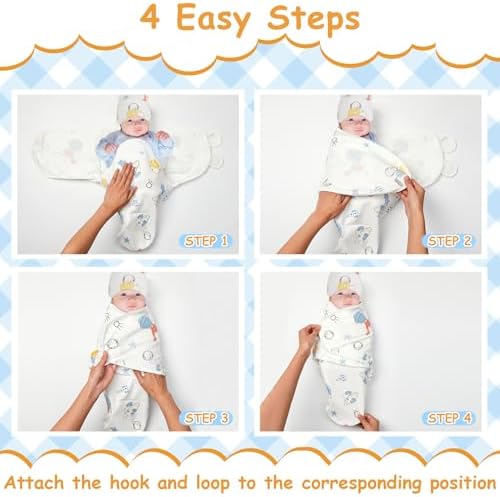 Ramede 6 Pack Preemie Swaddle Blankets with Hats 1