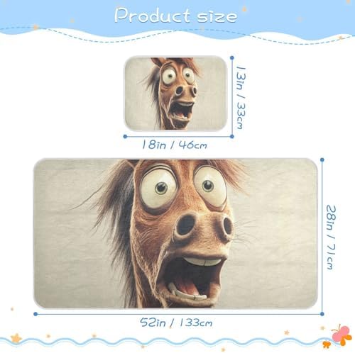 Cooling Funny Horse Design Baby Mattress Pad Protector 28x52 Reusable