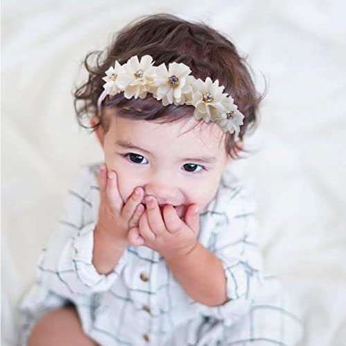 Baby Girl Headbands with Flowers and Rhinestones 6pcs Set