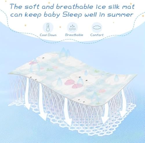 Cute Cartoon Cooling Baby Crib Mattress Protector 28x52