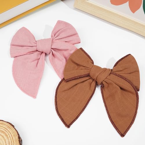 JOYOYO Fable Girls Hair Bows Cotton Linen Alligator Clips