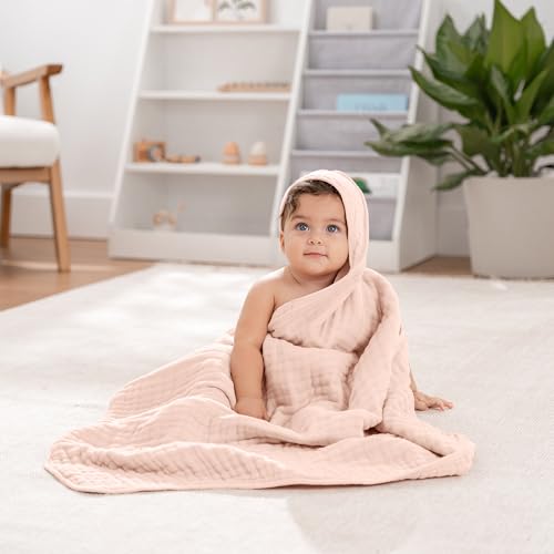 Comfy Cubs Hooded Baby Towel 2-Pack - Mauve and Blush