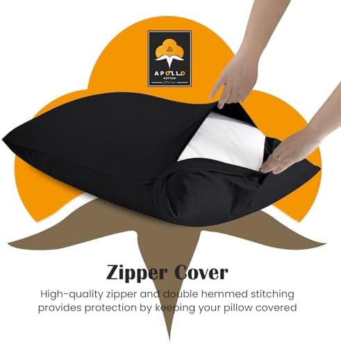 Toddler Pillowcase Set of 2 12x16 Black Egyptian Cotton