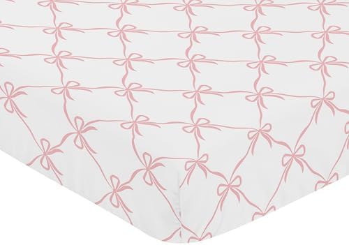 Sweet Jojo Designs Pink Bow Crib Sheet for Baby