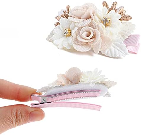 Flower Hair Clips for Baby Girl 6pcs Safe Alligator Clip Bows