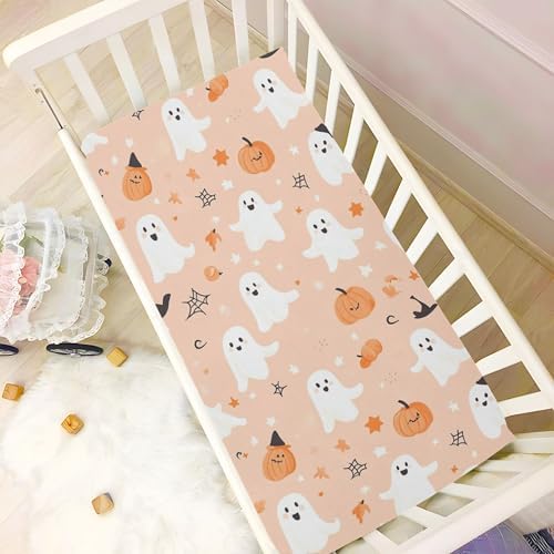 Qilmy Ghosts and Witches Hats Crib Sheet for Babies