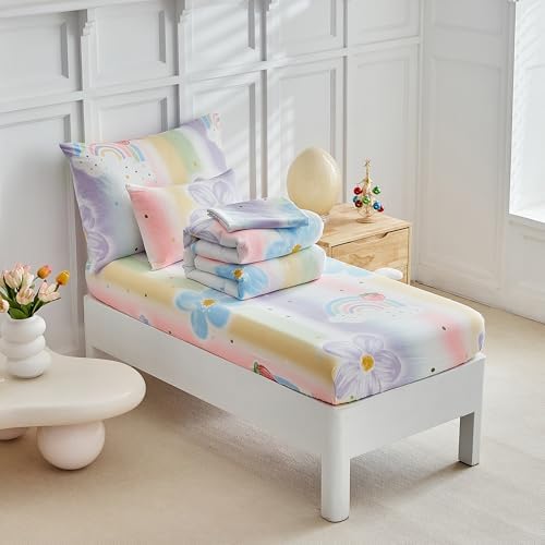 Mucalis 5 Piece Rainbow Toddler Bedding Set
