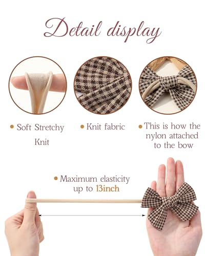 Doboi 20PCS Hair Bows Nylon Headbands for Babies and Kids