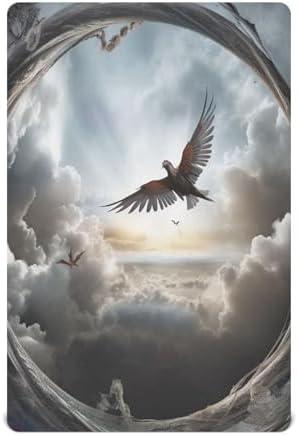 Wajiw Cloud with Birds Crib Sheets for Girls and Boys
