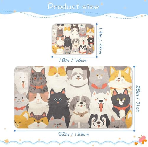 Animal Face Cooling Mattress Pad for Baby 28x52