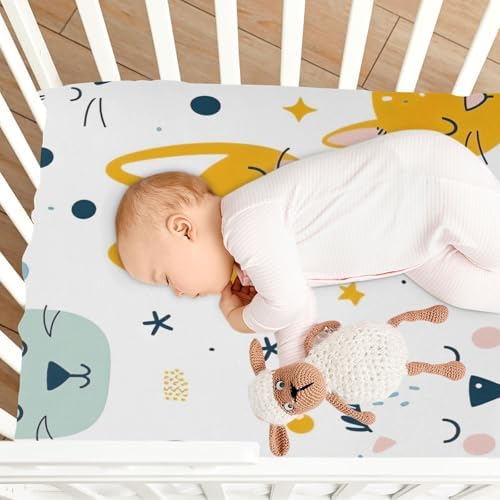 Wajiw Crib Sheets Soft Breathable Fitted for Standard Toddler Mattresses