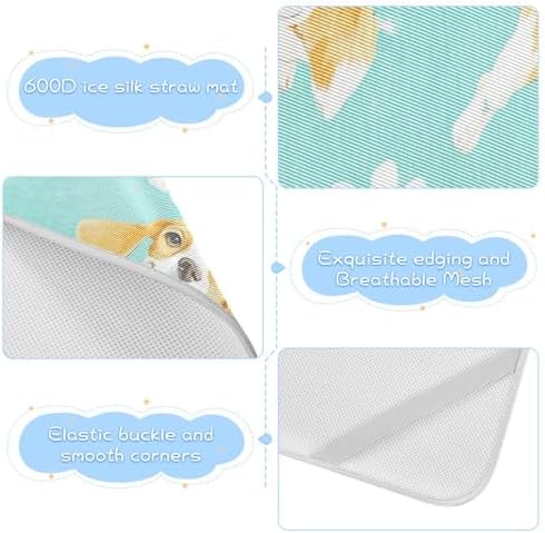 Funny Beagle Dog Turquoise Cooling Mattress Pad 28x52