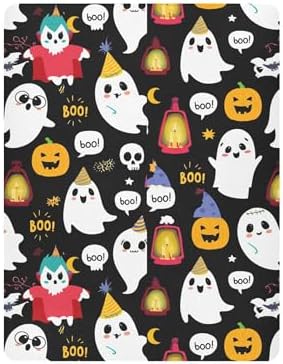Qilmy Halloween Ghosts Crib Sheet Soft Breathable for Babies