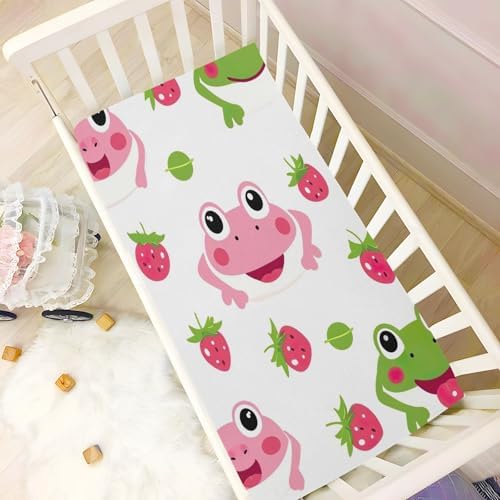 Wajiw Frogs Crib Sheets Soft Breathable Fitted Sheets