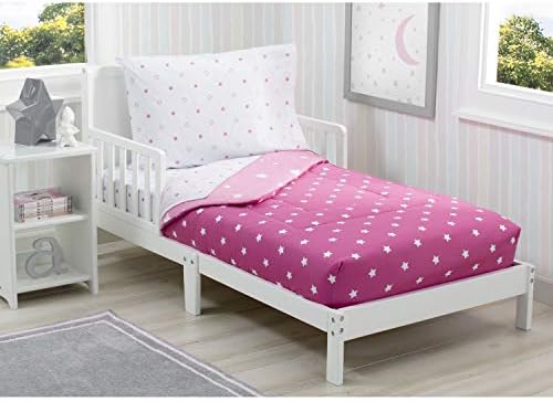 Delta Children Toddler Bedding Set Pink 4-Piece Reversible