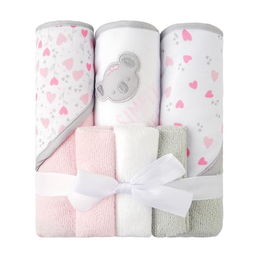 Viviland 6-Pack Hooded Baby Towels Set with Washcloths 1