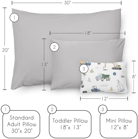 Sweet Jojo Designs Construction Truck Baby Pillow 12x8 in