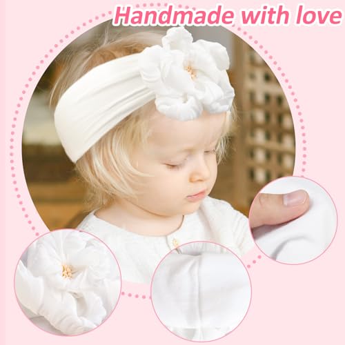 Fmeida Baby Girls Big Flower Headband and Bow with 90 Days Warranty