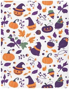 Qilmy Halloween Pumpkins Crib Sheet for Baby