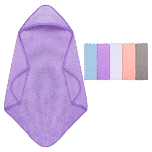 Orighty Baby Hooded Towel with 5 Washcloths Purple