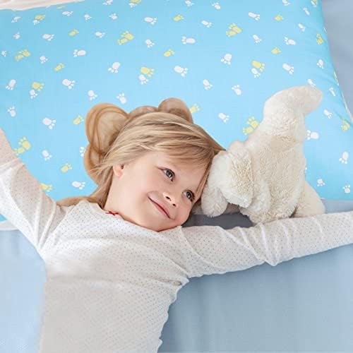 USfivefam 100 Cotton Toddler Pillowcases 2 Pack Blue Pawprints