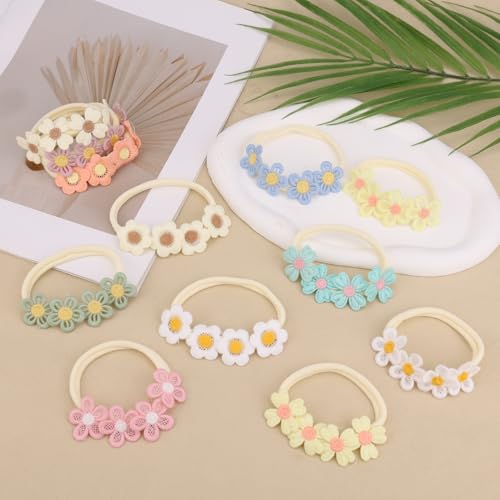 PEUTIER 12pcs Baby Flower Headbands with 12 Designs