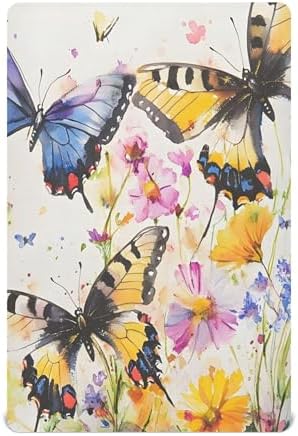 Qilmy Watercolor Butterflies Fitted Crib Sheet Soft Breathable