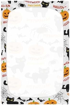 Qilmy Halloween Pumpkins Fitted Crib Sheet for Baby 1
