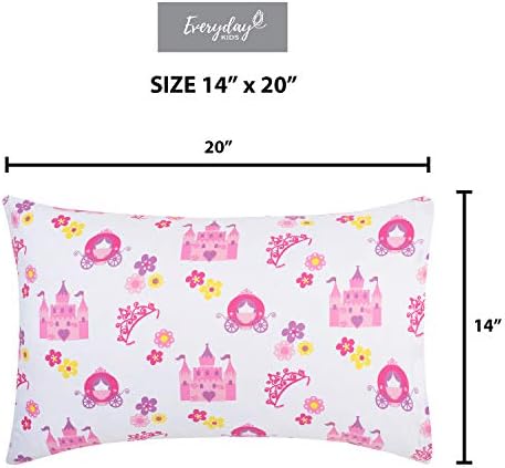 EVERYDAY KIDS 2-Pack Travel Pillowcases 14x20 Princess Storyland