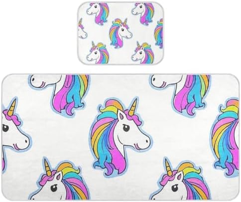 Cooling Baby Crib Mattress Pad with Rainbow Unicorns Design