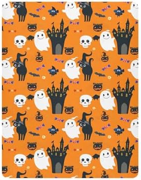 Qilmy Halloween Ghosts Crib Sheet Soft Breathable 28 x 52 in