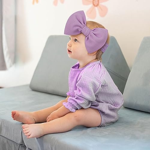 ONENINEDREAM 6 Large Tied Bow Baby Headbands