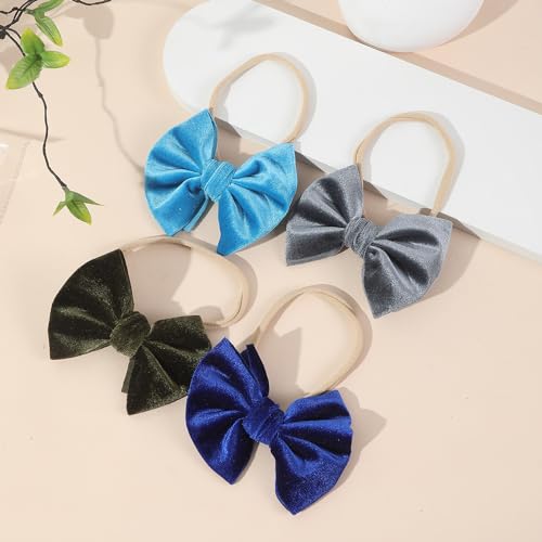 Esumun Baby Velvet Bow Headbands 4PCS