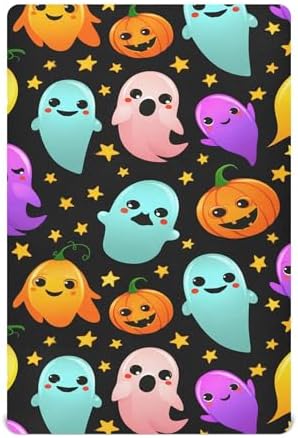 Qilmy Halloween Ghosts Fitted Crib Sheet for Baby Sleep and Play