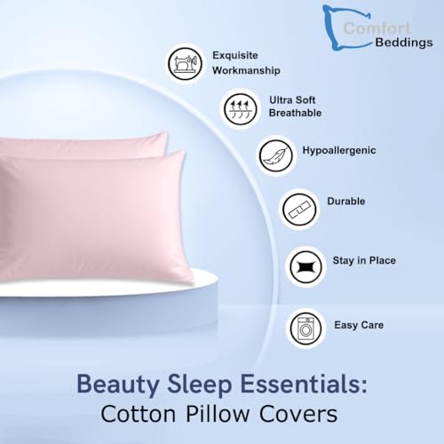 Comfort Beddings 100 Organic Cotton Pillowcases 12x16 Pale Lilac Pack of 2