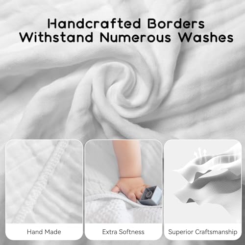 Arnzion Baby Hooded Towel 1 Pack Pure White Muslin