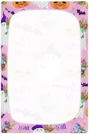 Qilmy Halloween Ghosts Crib Sheet for Baby Soft Breathable Fitted Sheet