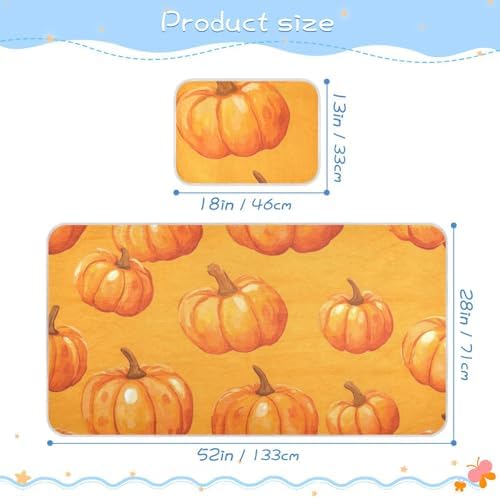Orange Pumpkin Cooling Baby Mattress Cover 28x52