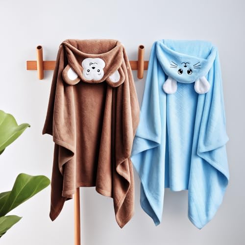 FUBANRAY Toddler Bath Towels with Hood 2-Pack