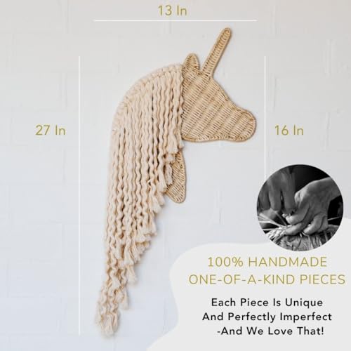 BEBE BASK Unicorn Boho Rattan Hair Bow Holder