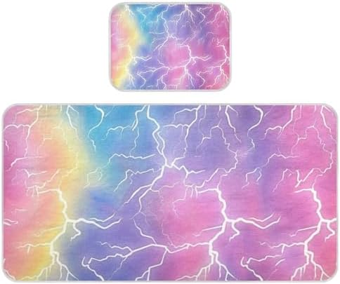 Lightning Bolts Rainbow Cooling Baby Mattress Cover 28x52 1