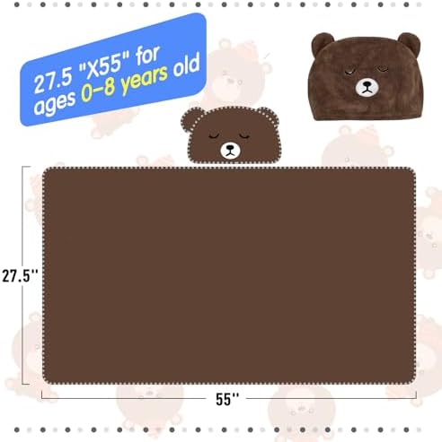 IFaryMes Toddler Bath Towel with Hood - Brown Bear