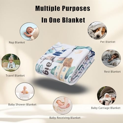 Custom Name Baby Blanket with Airplanes Design