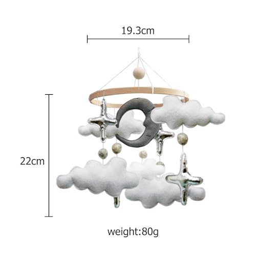 MOVEBO Handmade Felt Crib Mobile Moon Cloud Star