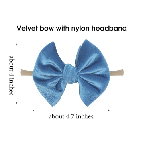 Esumun Baby Velvet Bow Headbands 4PCS