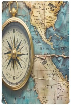Wajiw Ocean Map Crib Sheet for Standard Size Mattress
