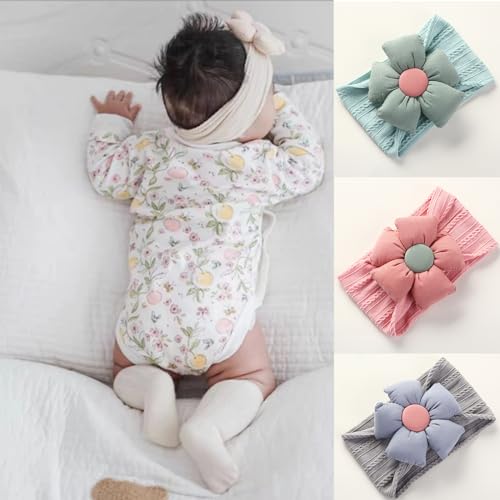 Chiduerm 6Pcs Soft Stretchy Flower Headbands for Baby Girls