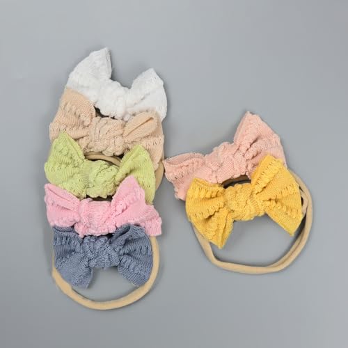 Esumun Baby Girl Knitting Hair Bow Headband 12Pcs