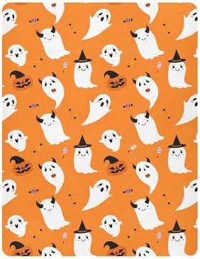 Qilmy Halloween Ghosts Fitted Crib Sheet for Baby Soft and Breathable