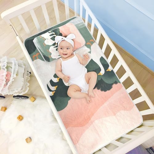 Ultra Soft Cooling Waterproof Crib Mattress Pad for Baby Toddler